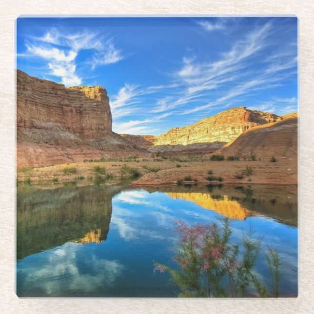 Posavasos De Vidrio Escena De Cañón De Pascua De Vidrio (Anverso)