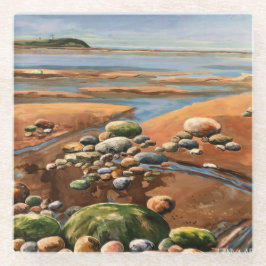 Posavasos De Vidrio Escena del océano en la playa de Tides Out