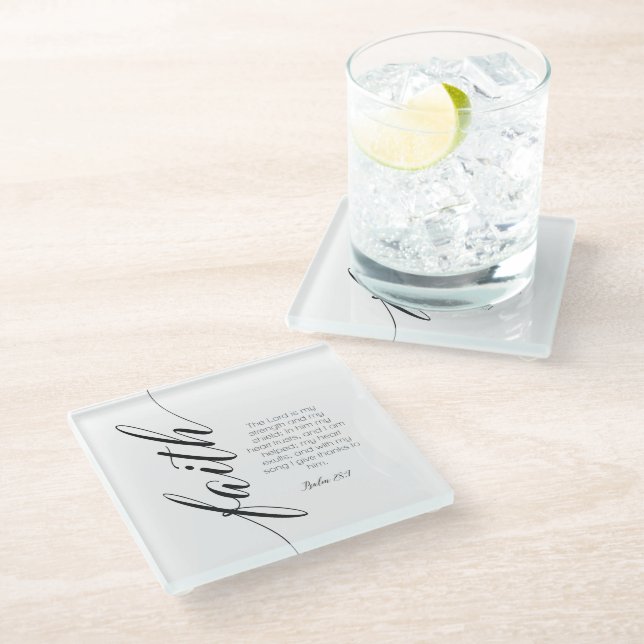 Posavasos De Vidrio Escritura de la fe en versículo de la Biblia Pascu (Angular)