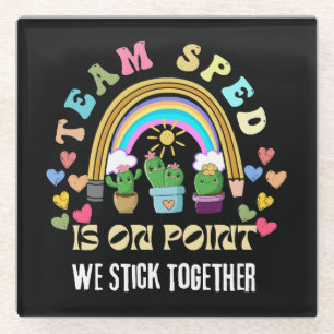 Posavasos De Vidrio Escuadra somos Forever Sticky para maestro