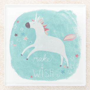 Posavasos De Vidrio Escuadrón mágico de unicornio - Hacer un deseo