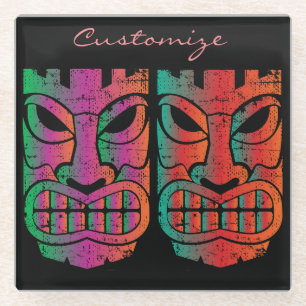 Posavasos De Vidrio Escultura gemela Thunder_Cove de Tiki