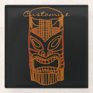 Posavasos De Vidrio Escultura Thunder_Cove de Tiki del oro