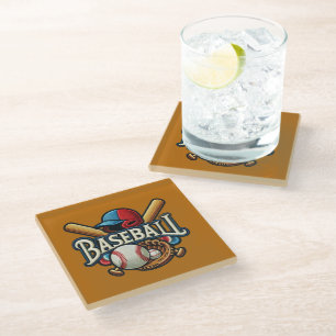 Posavasos De Vidrio Esencias clásicas de béisbol / Elegante leyenda re