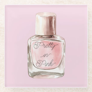 Posavasos De Vidrio Esmalte de uñas Pretty in Pink