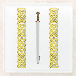 Posavasos De Vidrio Espada celta y arrojo antiguos