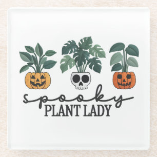 Posavasos De Vidrio Espectacular planta Lady Halloween Monstera Design