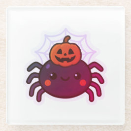 Posavasos De Vidrio Espeluznante Araña de Halloween Kawaii