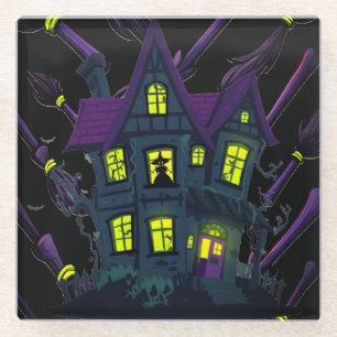 Posavasos De Vidrio Espeluznantes Witch Coasters Halloween