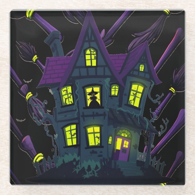 Posavasos De Vidrio Espeluznantes Witch Coasters Halloween (Anverso)