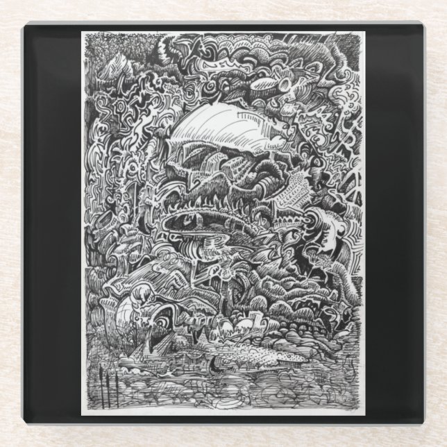 Posavasos De Vidrio Esperando la salida del Maelstrom (Anverso)