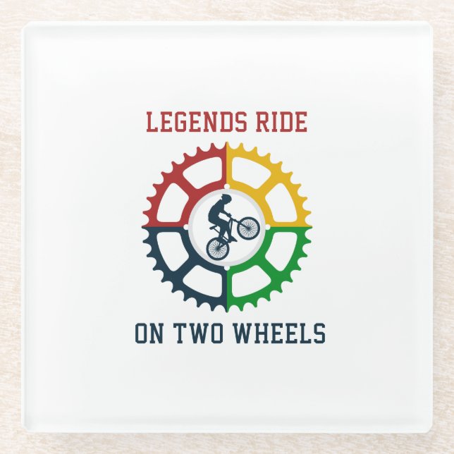 Posavasos De Vidrio Espiral Rústica de Ciclismo Vintage (Anverso)