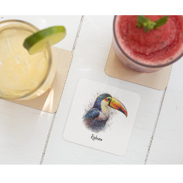 Posavasos De Vidrio Esplendor Tropical Toucan, personalizado
