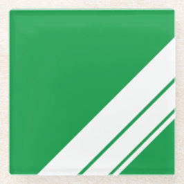 Posavasos De Vidrio Esporto Kelly Green White Corner Rayos de Carreras