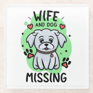 Posavasos De Vidrio Esposa y perro perdidos
