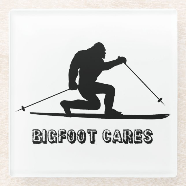 Posavasos De Vidrio Esquí Telemark Bigfoot Cares (Anverso)