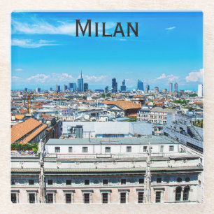 Posavasos De Vidrio Esquina de Milán en Italia