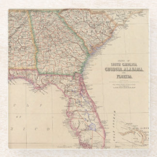Posavasos De Vidrio Estados de Carolina del Sur, de Georgia, y de