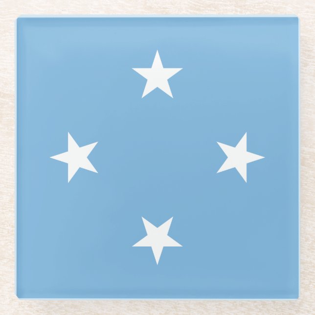 Posavasos De Vidrio Estados Federados de Micronesia Bandera (Anverso)