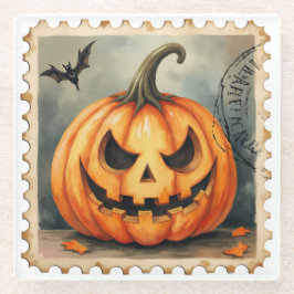 Posavasos De Vidrio Estampado en Spook: el Jack-o’-Lantern Post