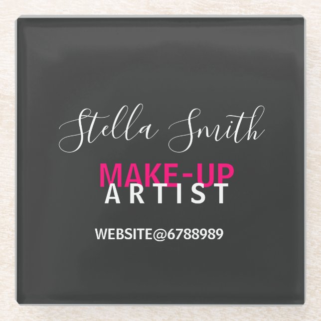 Posavasos De Vidrio Estándar de maquillaje de artistas personalizado (Anverso)