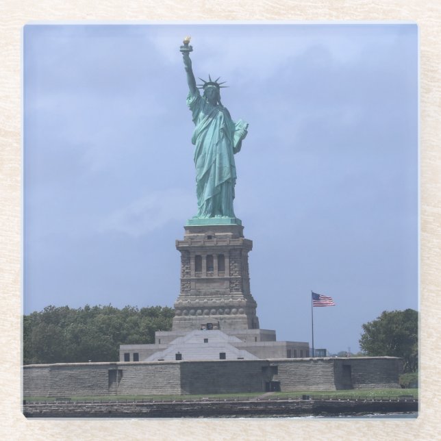 Posavasos De Vidrio Estatua de la Libertad (Anverso)