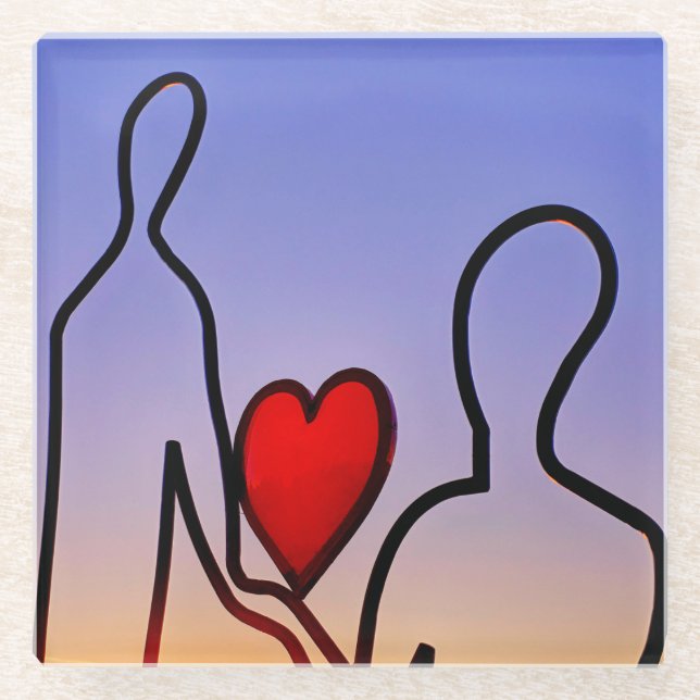 Posavasos De Vidrio Estatua del amor (Anverso)
