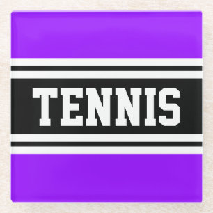 Posavasos De Vidrio Estatua del TENNIS Brillante Rayos de Carreras neg
