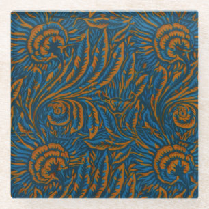 Posavasos De Vidrio Estilo hoja de acanto botánico de William Morris e