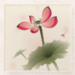 Posavasos De Vidrio Estilo oriental Lotus