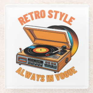 Posavasos De Vidrio Estilo retro, siempre en voz alta