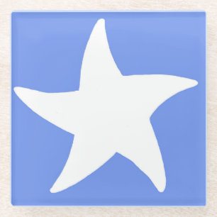 Posavasos De Vidrio Estrella de Mar Azul