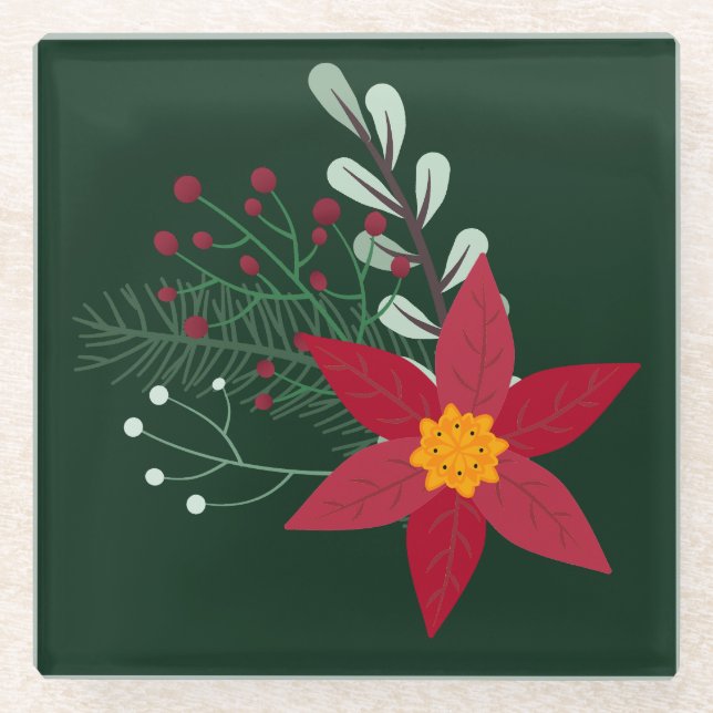 Posavasos De Vidrio estrella de navidades (Anverso)