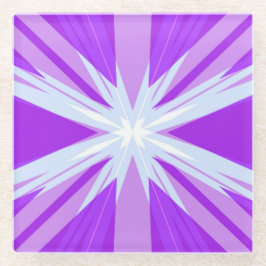 Posavasos De Vidrio Estrella festiva de Navidades blancos morados