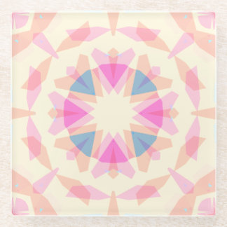 Posavasos De Vidrio Estrella mágica azul rosa suave Estrella pastel De