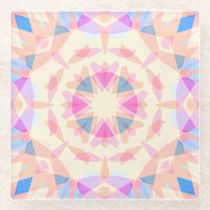Posavasos De Vidrio Estrella mágica azul rosa suave Estrella pastel De