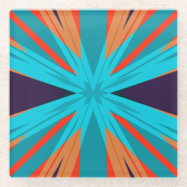 Posavasos De Vidrio Estrella morada del Naranja turquesa del país ruso