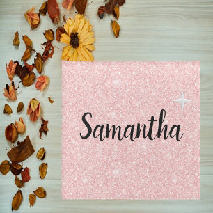 Posavasos De Vidrio Estrella y Purpurina Rosa - ¡Personalízalo!