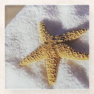 Posavasos De Vidrio Estrellas de mar en una toalla