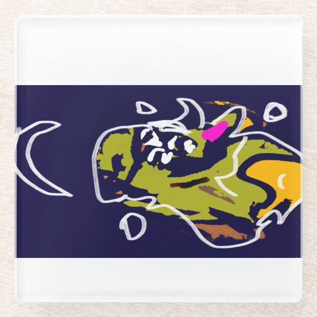 Posavasos De Vidrio Estrellas de murciélago (Anverso)