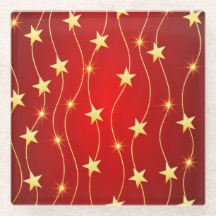 Posavasos De Vidrio Estrellas doradas