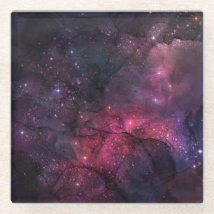 Posavasos De Vidrio Estrellas estelares en el espacio exterior Galaxia