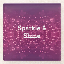 Posavasos De Vidrio Estrellas rosadas de Bokeh