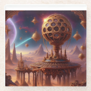 Posavasos De Vidrio Estructura Esférica Inusual En Un Planeta Desolado