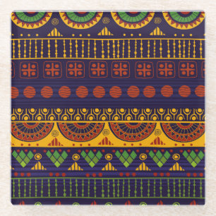 Posavasos De Vidrio Ética tribal: diseño de patrones sin foco.