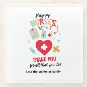 Posavasos De Vidrio Etiqueta de regalo de agradecimiento a las ENFERME