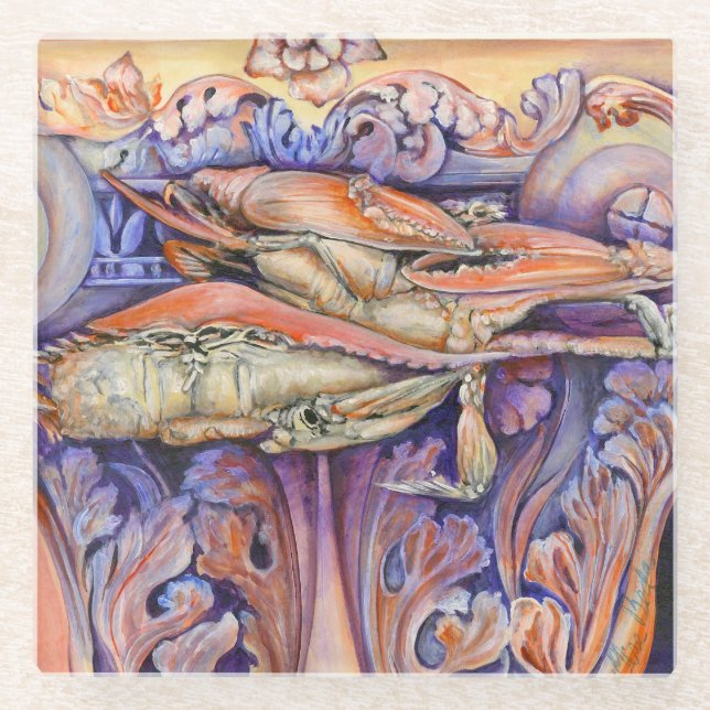 Posavasos De Vidrio Etiqueta de reproducción Spike and Curly (Anverso)