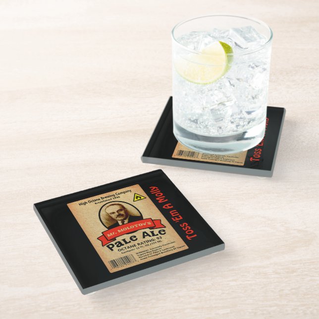 Posavasos De Vidrio Etiqueta Pale Ale de Molotov (Angular)