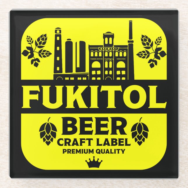 Posavasos De Vidrio Etiquetas Divertidas de Cerveza de Navidad (Anverso)