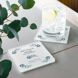 Posavasos De Vidrio Eucalyptus Greenery Boda Personalizado<br><div class="desc">Máster personalizado para que el personalizar con el nombre de cada miembro de la fiesta nupcial lo utilice en la cena de ensayo y/o en la recepción, que se puede llevar a casa como obsequio de mantenimiento. También puede añadir los nombres de la novia y del novio y la fecha...</div>